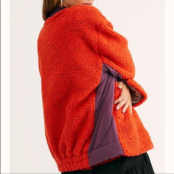 NWT free people rivington Sherpa bomber jacket size large - Picture 3 of 4